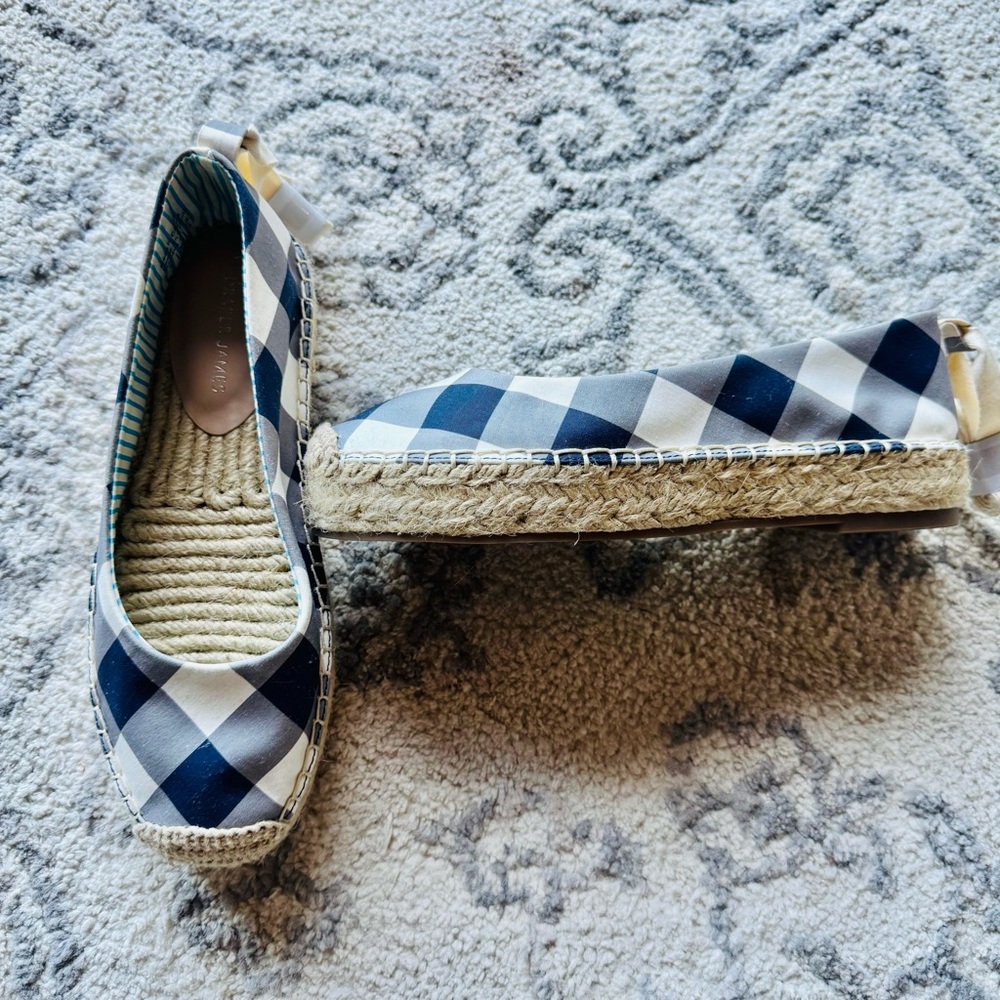 Blue and White Espadrilles with Jute Sole